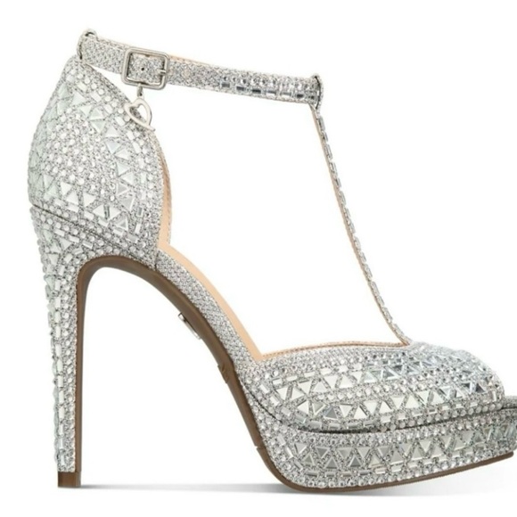 Thalia Sodi NWT Stunning Chace Ankle Strap Peep Toe Rhinestone Heels (SH079) - Picture 4 of 12